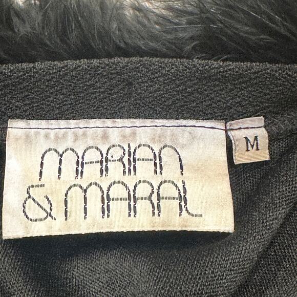 VTG 90s Marian & Maral Black Feather Trim Cropped Evening Cardigan Glam Small - Picture 7 of 8